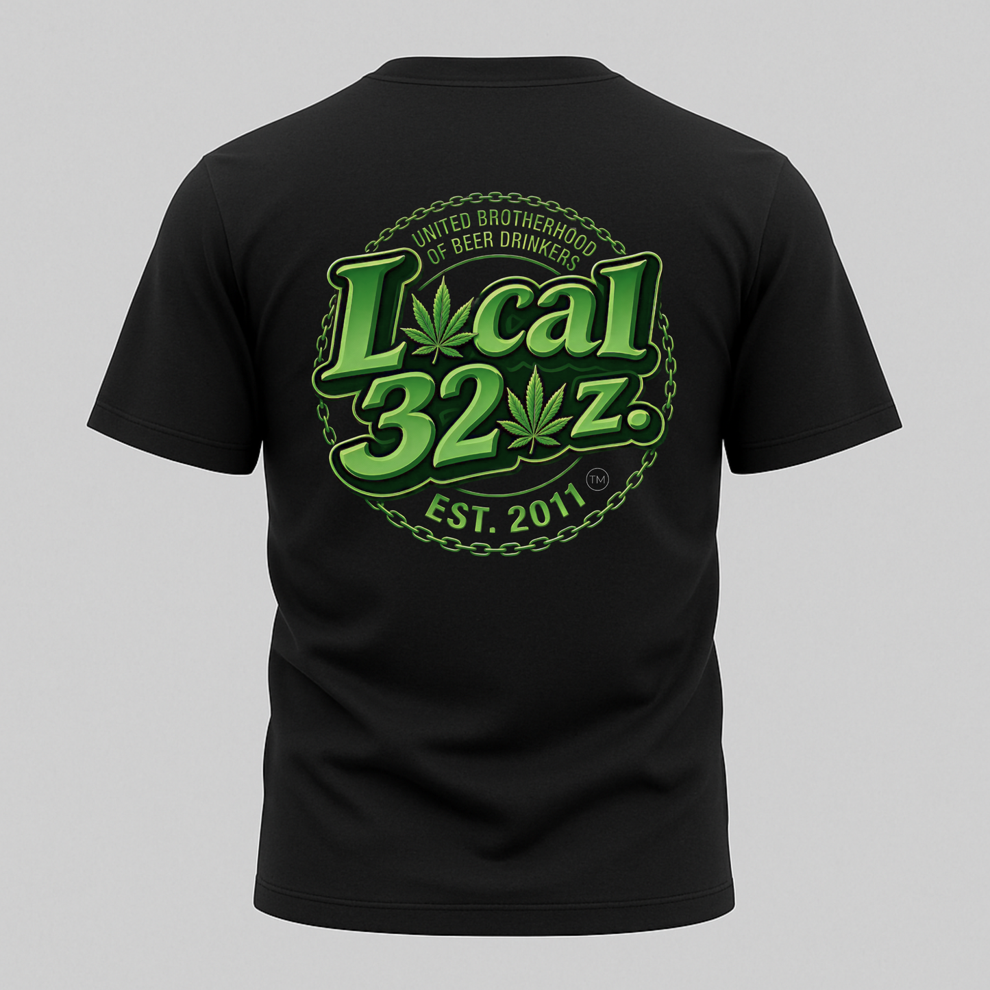 Local 32 oz. Green Cannabis Logo Graphic T-Shirt