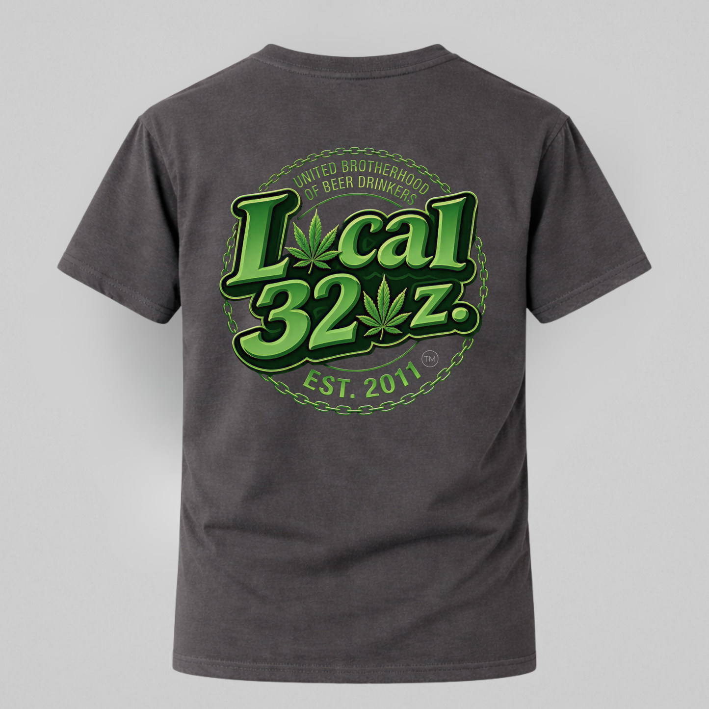 Local 32 oz. Green Cannabis Logo Graphic T-Shirt