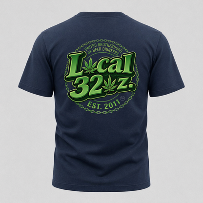 Local 32 oz. Green Cannabis Logo Graphic T-Shirt