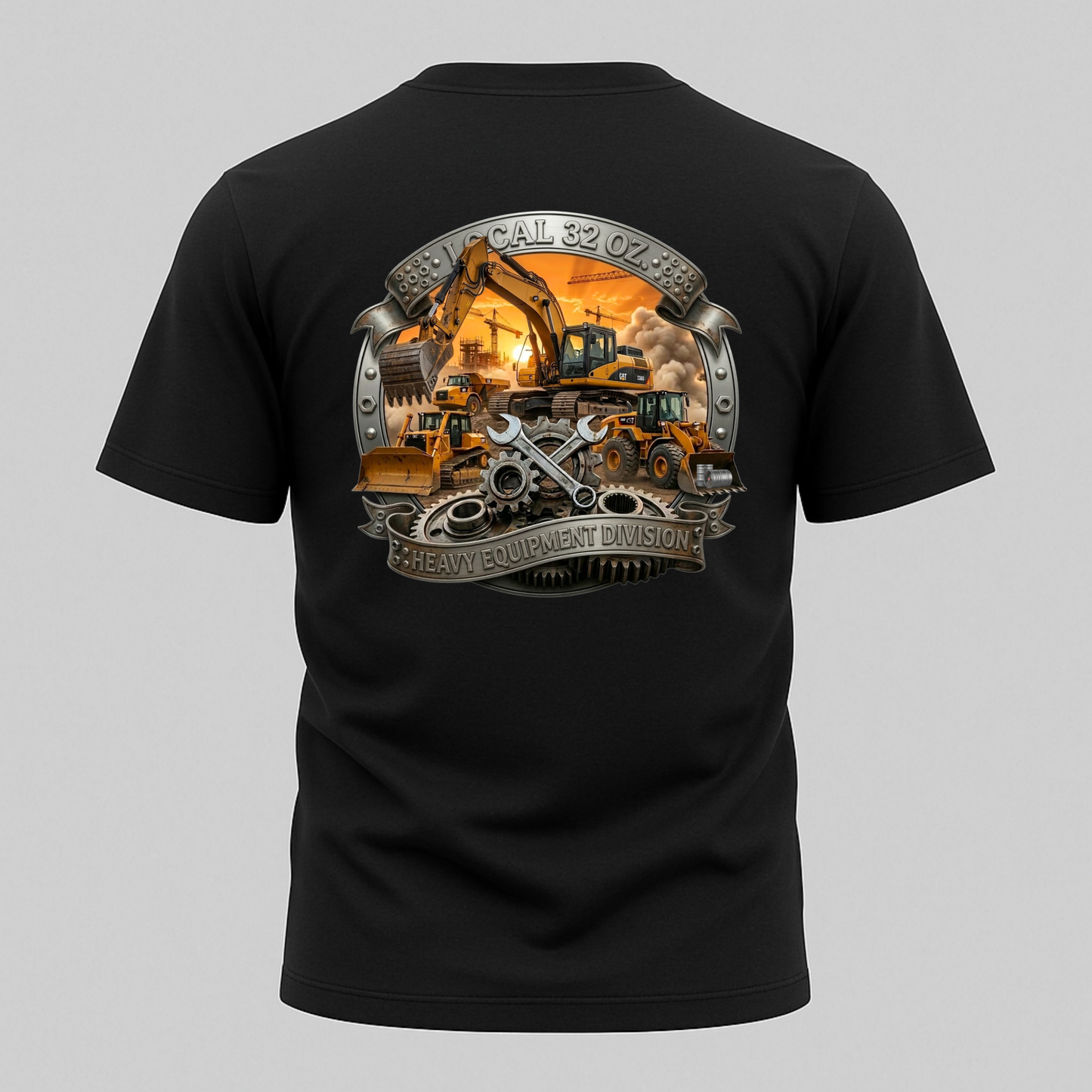 Construction Crew Graphic Tee. Local 32oz. Heavy Equipment.