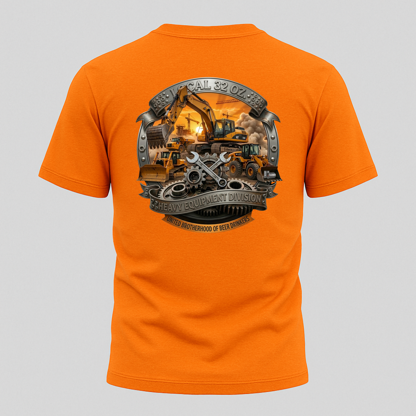 Construction Crew Graphic Tee. Local 32oz. Heavy Equipment.