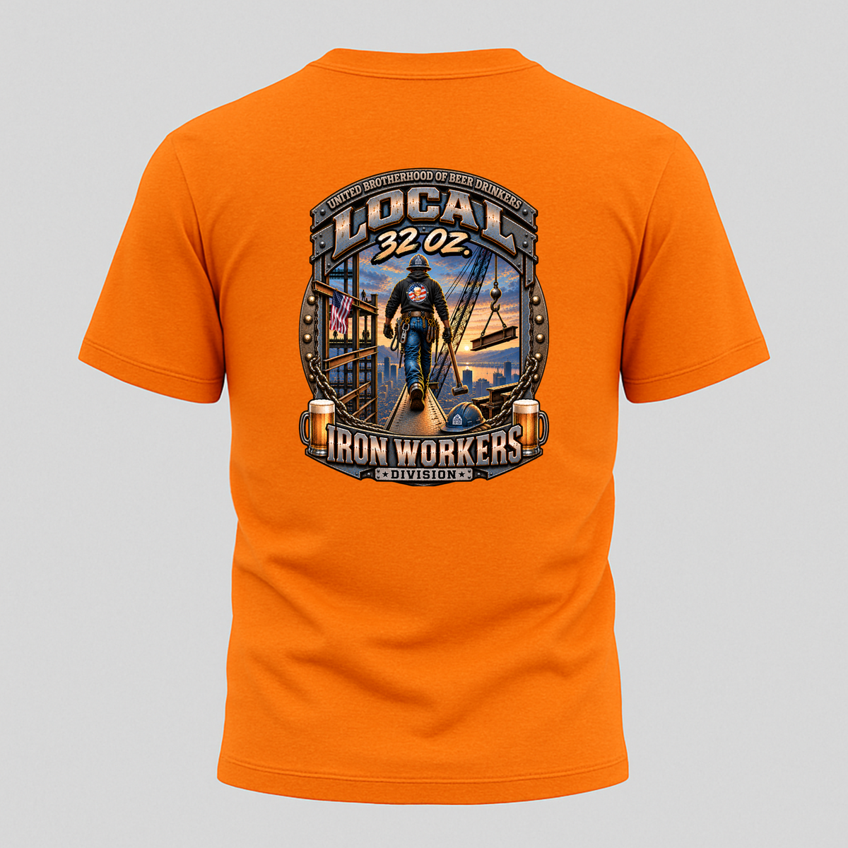 Ironworkers Local 32 oz T-Shirt – Vintage Union Crew Tee