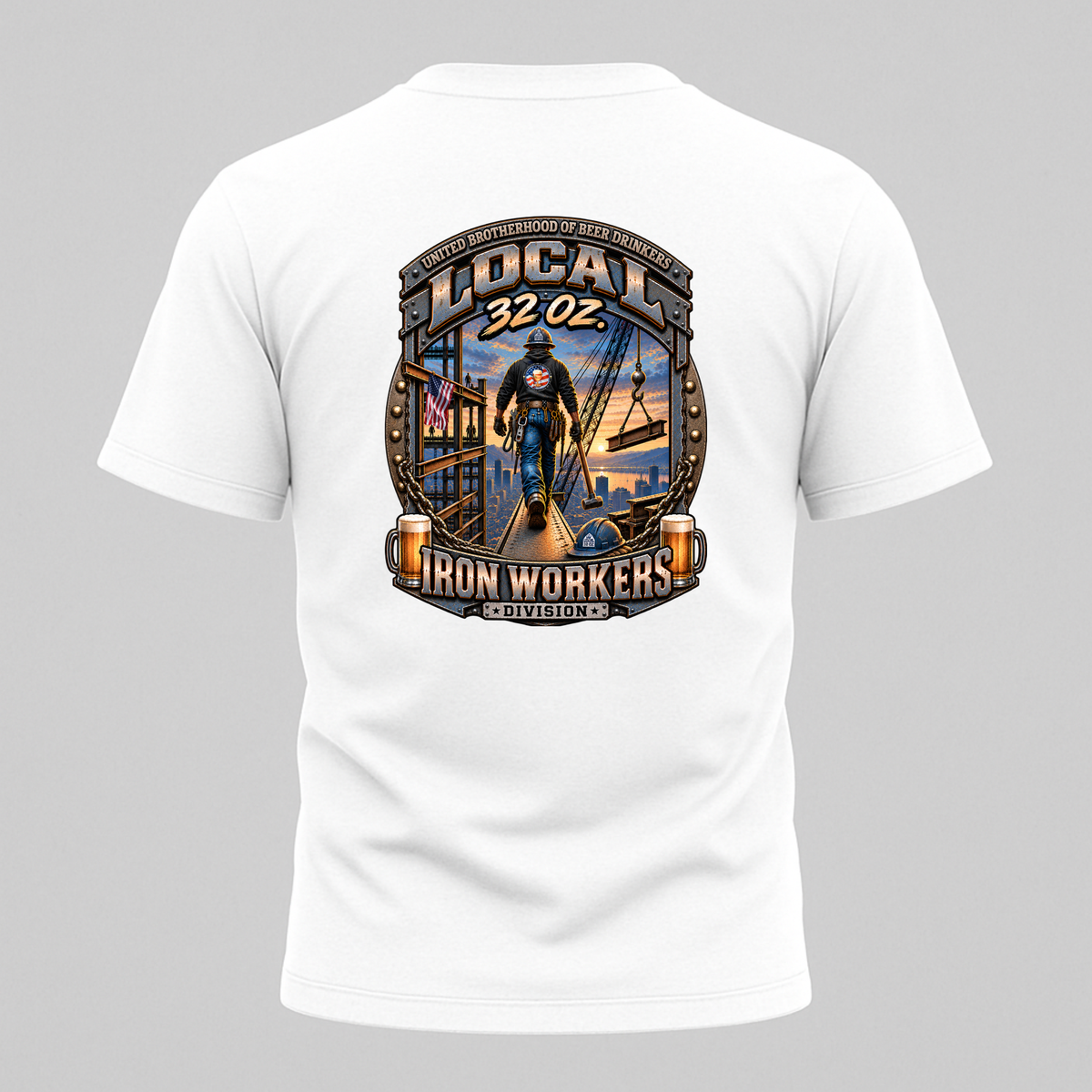 Ironworkers Local 32 oz T-Shirt – Vintage Union Crew Tee