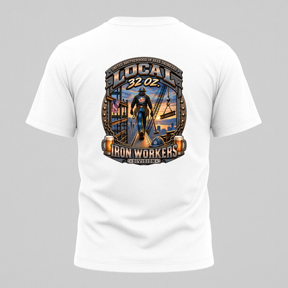 Ironworkers Local 32 oz T-Shirt – Vintage Union Crew Tee