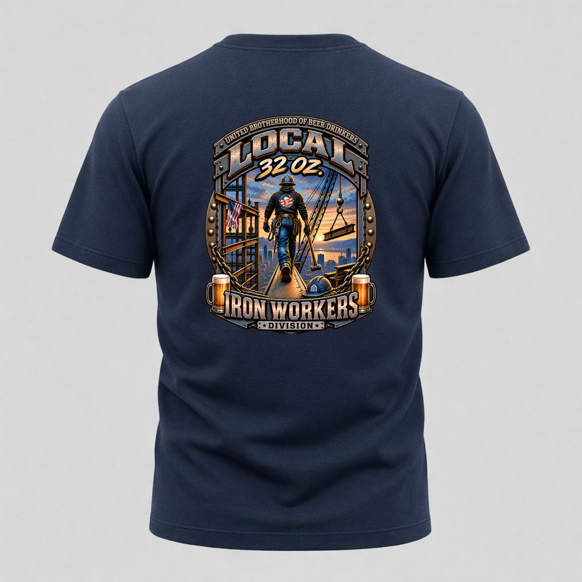 Ironworkers Local 32 oz T-Shirt – Vintage Union Crew Tee