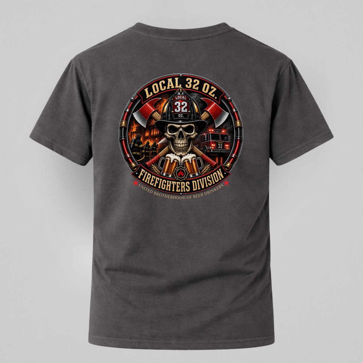 Firefighter Division Skull Tee — Local 32 Firefighters Division Graphic Tee