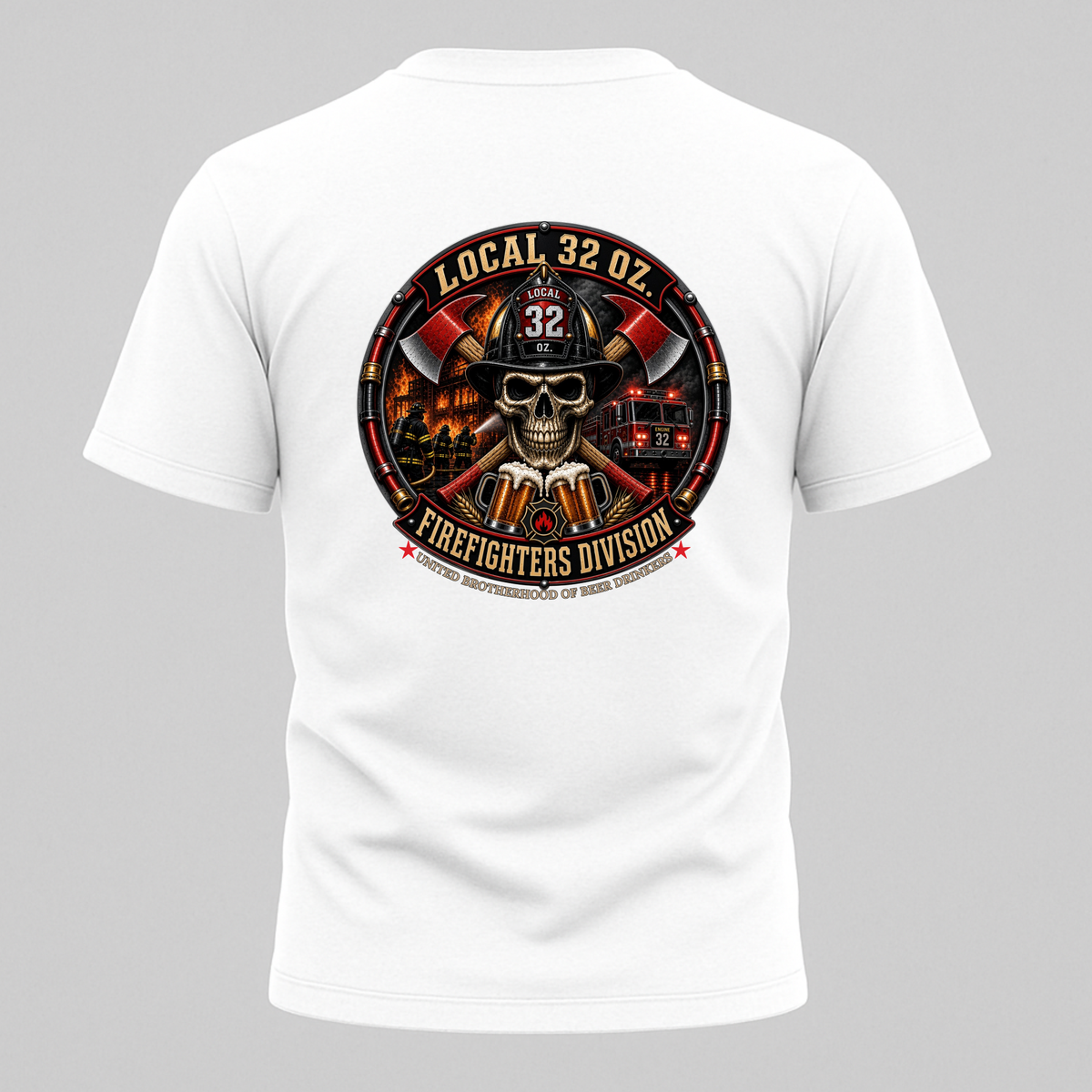 Firefighter Division Skull Tee — Local 32 Firefighters Division Graphic Tee