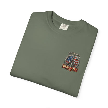 Heavy Lift Division Local 32 oz. T-Shirt — American Flag Rigging Crew Tee