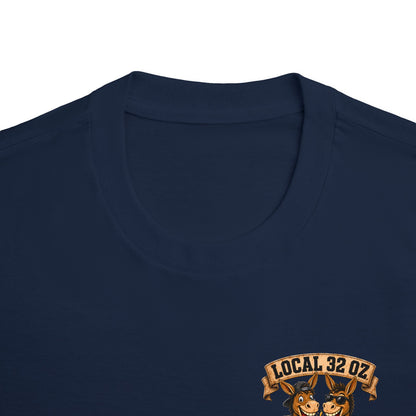Jackass Division Local 32 oz. Tee — Funny Donkey Beer Crew T‑Shirt