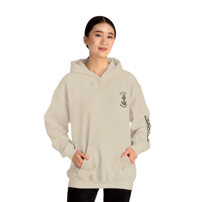 Navy Anchor Hoodie — "Local 32 oz. Deep Sea Division" Graphic Pullover
