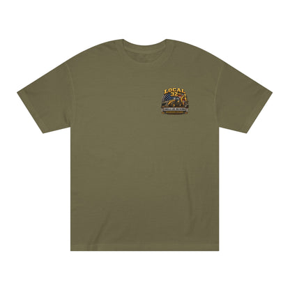 Backhoe Local 32 oz. Construction Tee — "Smells Like Hoe in Here"