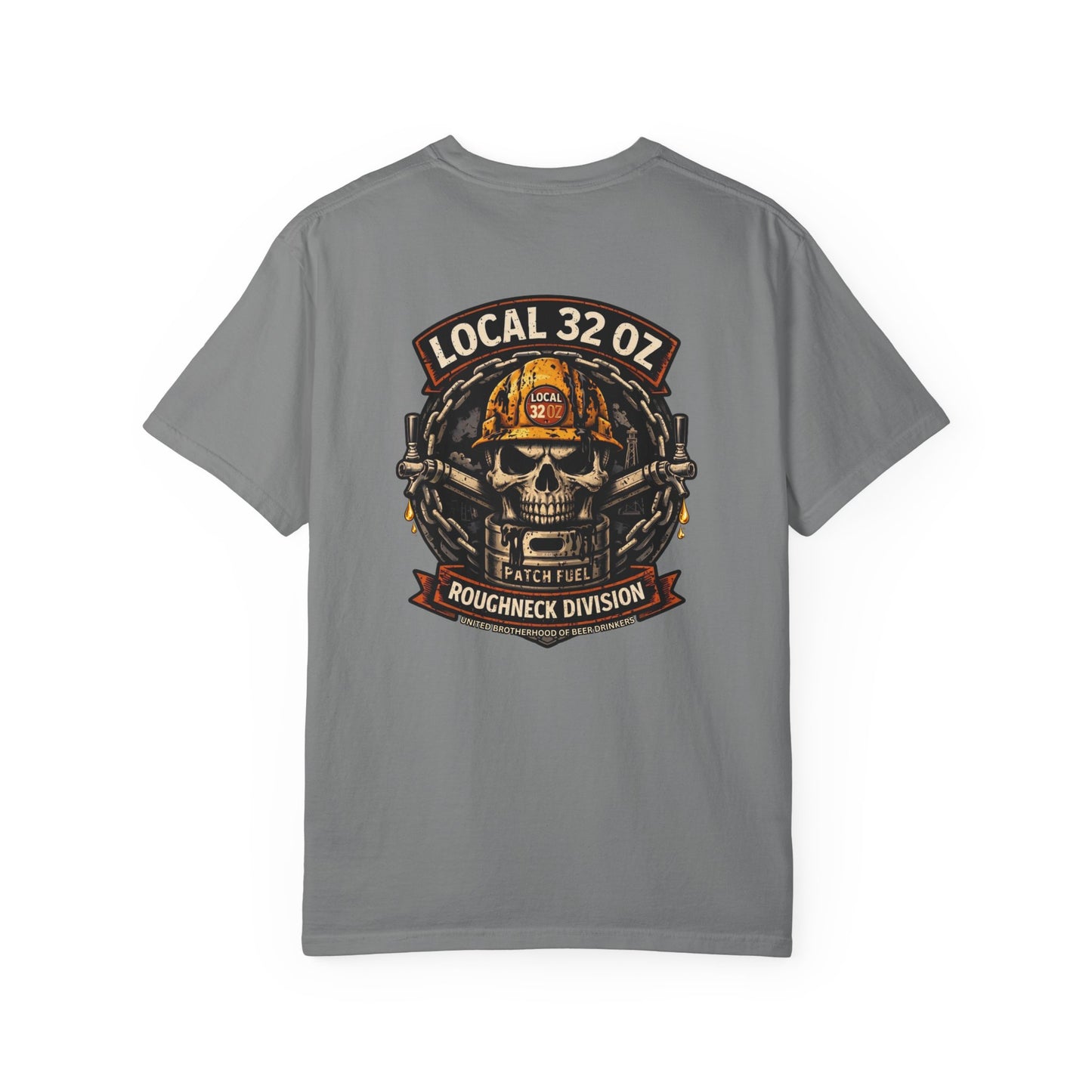 Local 32 oz. Roughneck Division T-Shirt — Skull Hard Hat Construction Tee
