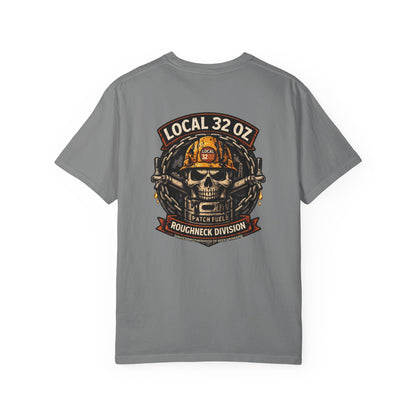 Local 32 oz. Roughneck Division T-Shirt — Skull Hard Hat Construction Tee