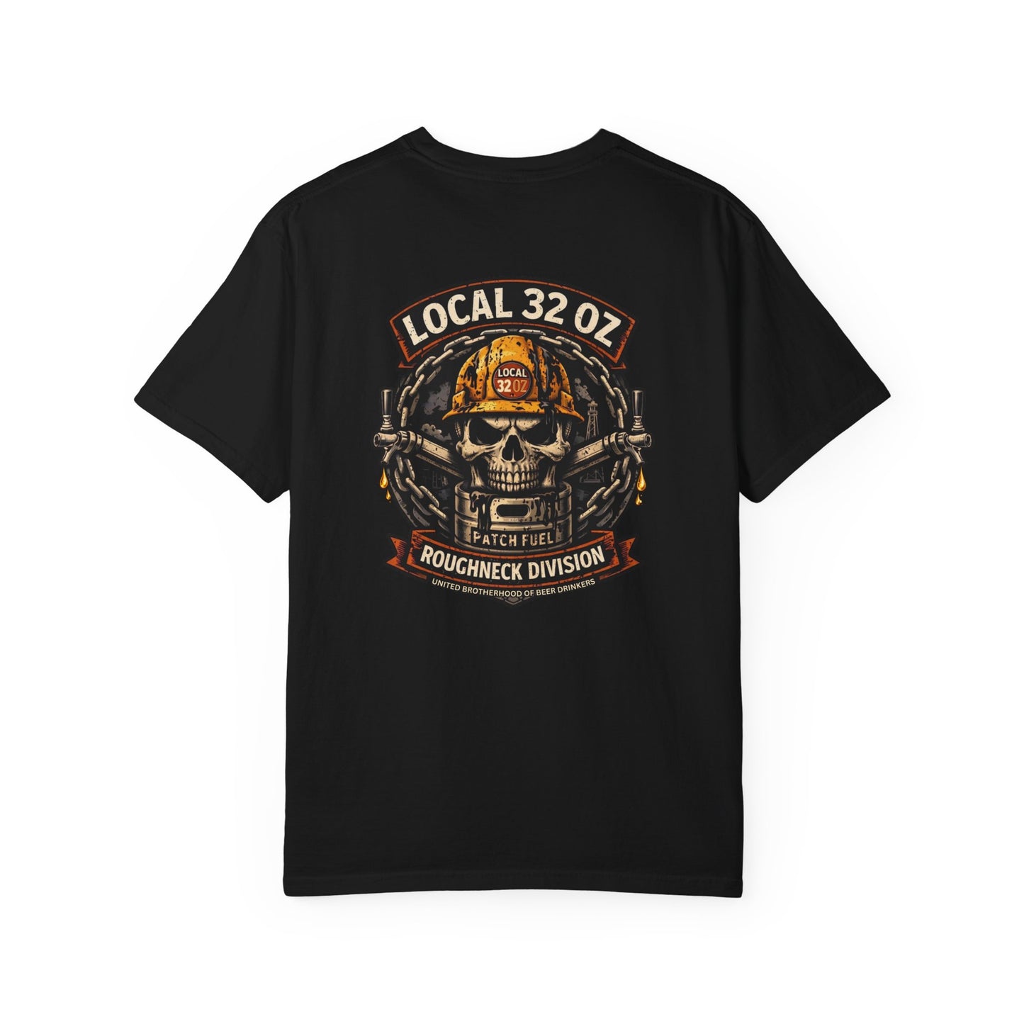 Local 32 oz. Roughneck Division T-Shirt — Skull Hard Hat Construction Tee