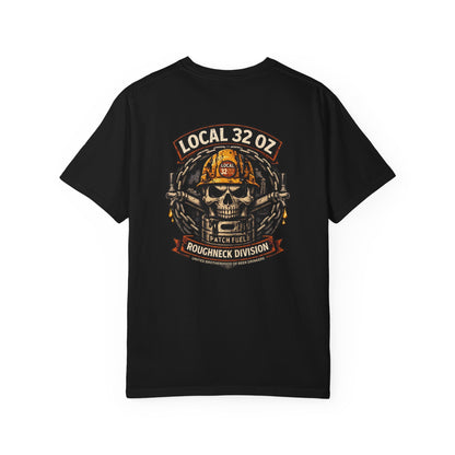 Local 32 oz. Roughneck Division T-Shirt — Skull Hard Hat Construction Tee