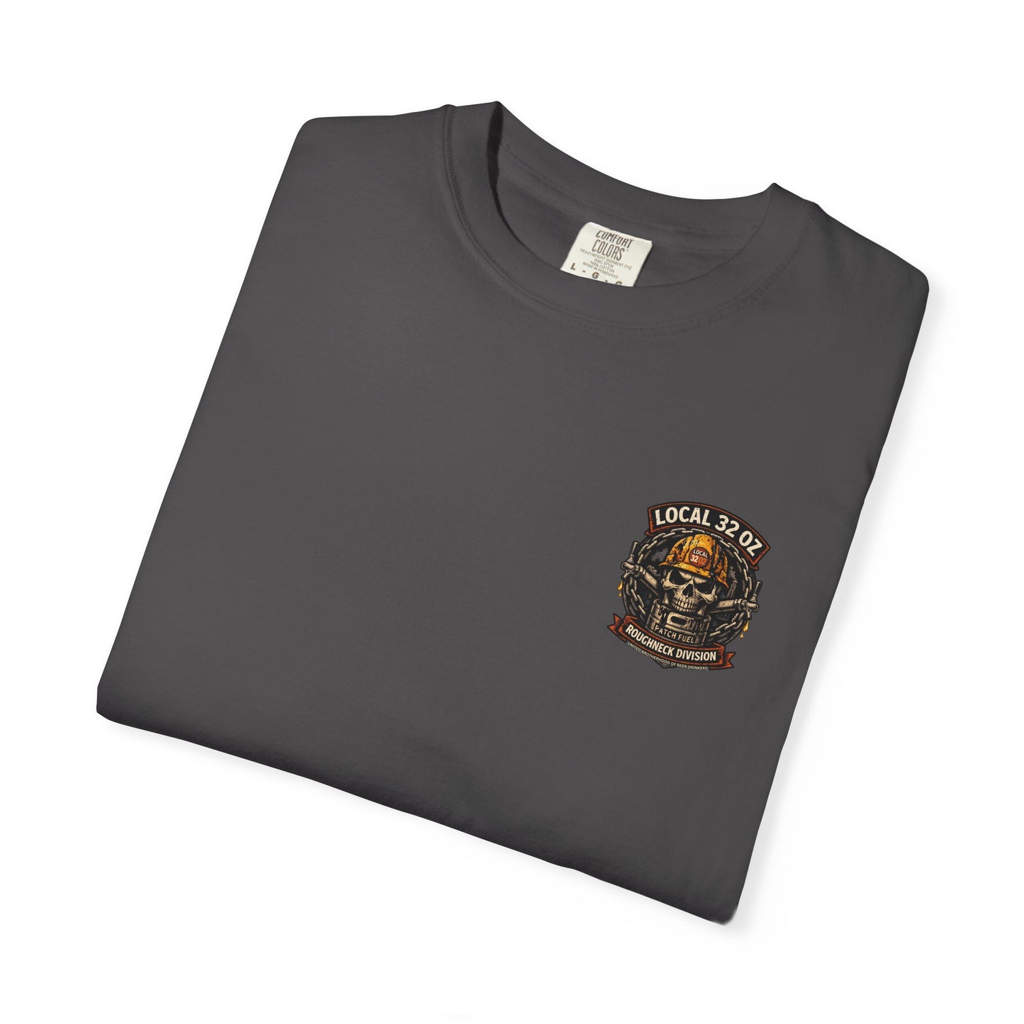 Local 32 oz. Roughneck Division T-Shirt — Skull Hard Hat Construction Tee