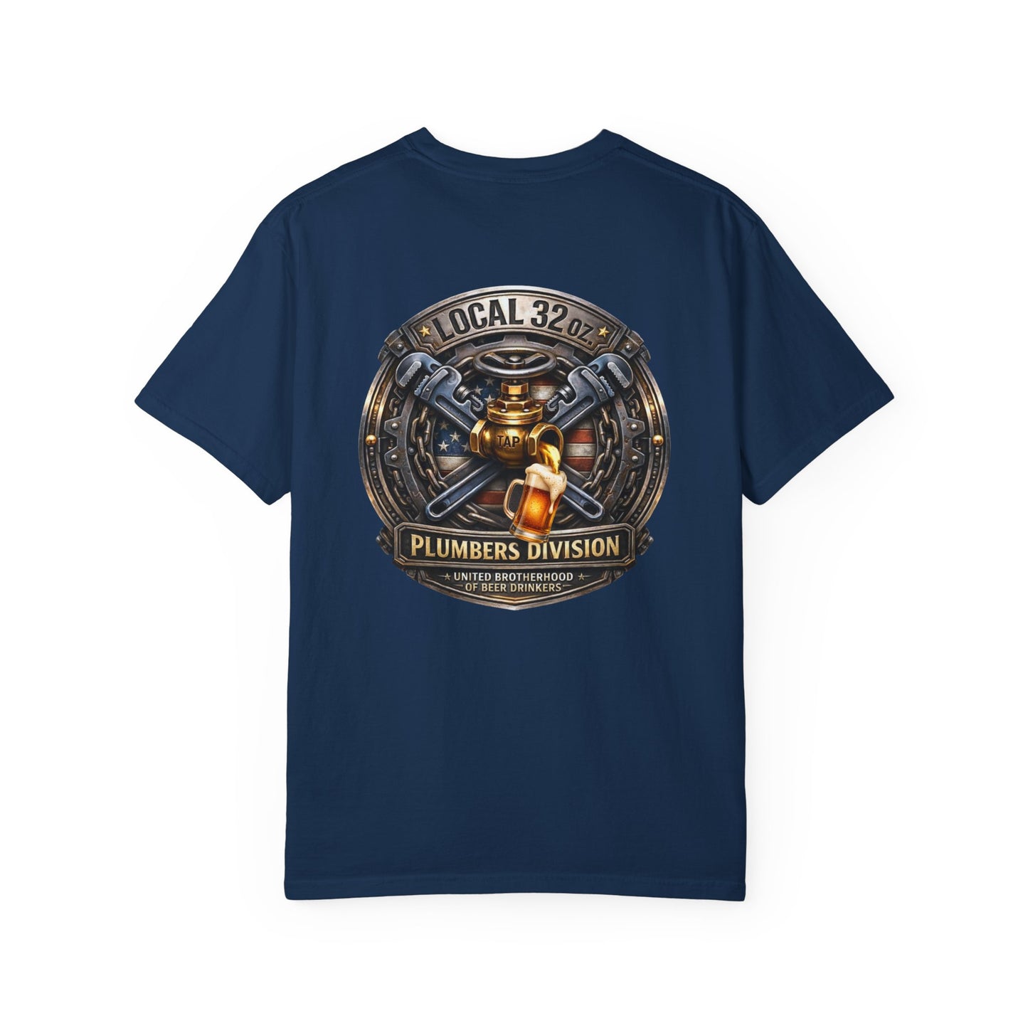 Plumbers Division T‑Shirt — "Local 32 oz." Vintage Plumbing Emblem