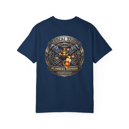 Plumbers Division T‑Shirt — "Local 32 oz." Vintage Plumbing Emblem