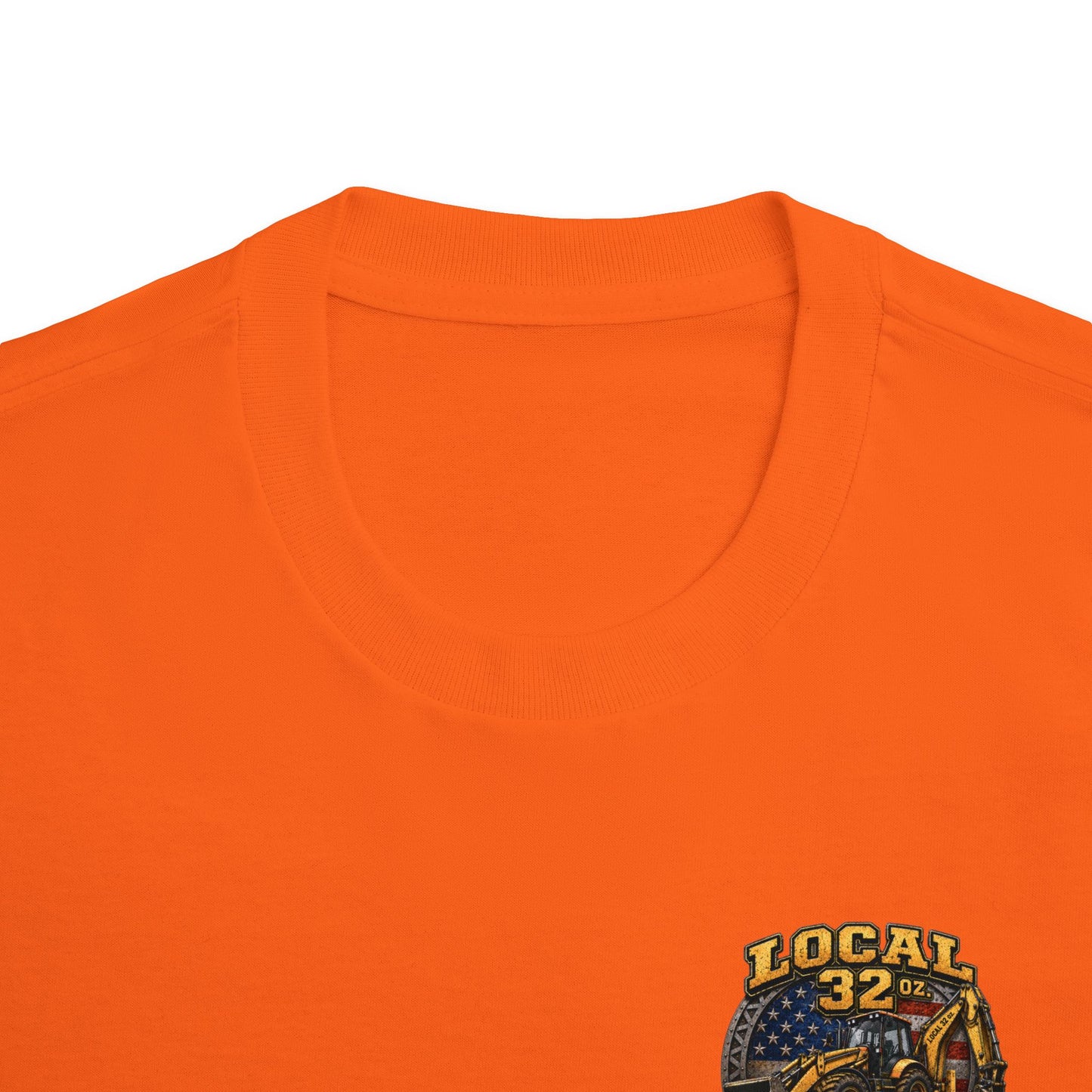 Backhoe Local 32 oz. Construction Tee — "Smells Like Hoe in Here"