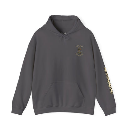 Navy Anchor Hoodie — "Local 32 oz. Deep Sea Division" Graphic Pullover