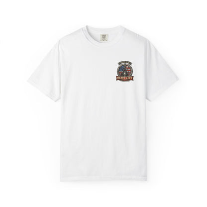 Heavy Lift Division Local 32 oz. T-Shirt — American Flag Rigging Crew Tee