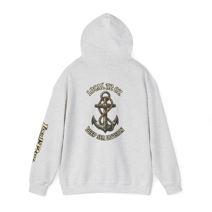 Navy Anchor Hoodie — "Local 32 oz. Deep Sea Division" Graphic Pullover