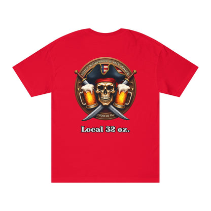 Pirate Tee Shirt - Unisex Heavy cotton 6oz. Tee for Beer Drinkers.