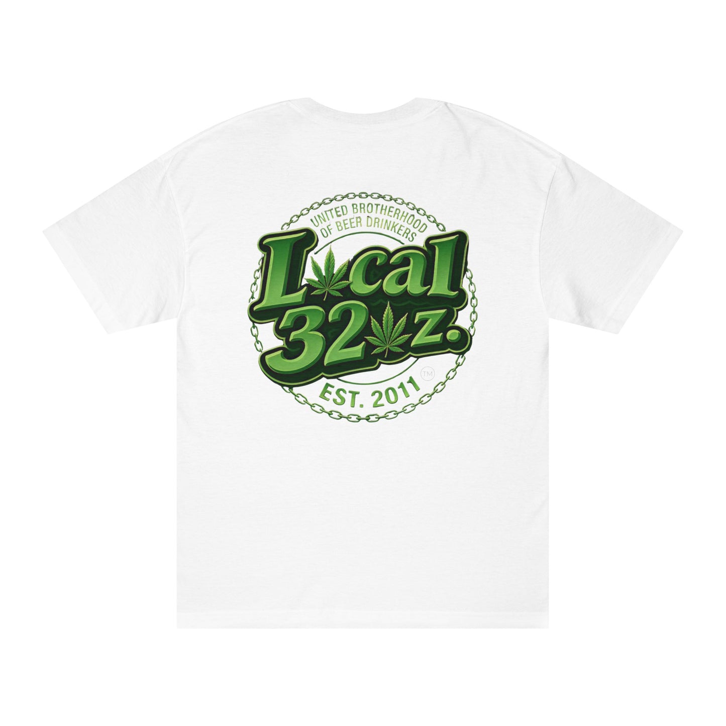 Local 32 oz. Green Cannabis Logo Graphic T-Shirt