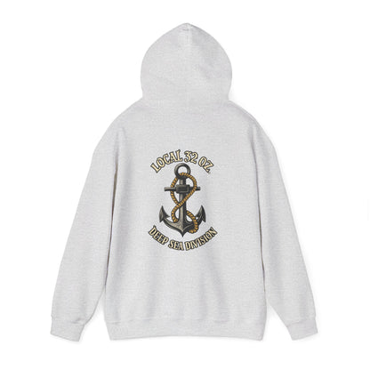 Navy Anchor Hoodie — "Local 32 oz. Deep Sea Division" Graphic Pullover