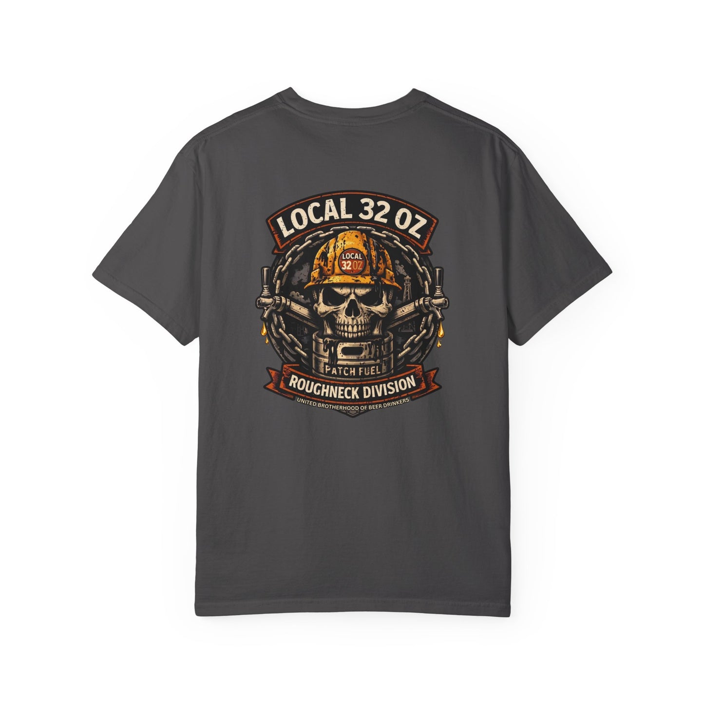 Local 32 oz. Roughneck Division T-Shirt — Skull Hard Hat Construction Tee