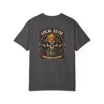 Local 32 oz. Roughneck Division T-Shirt — Skull Hard Hat Construction Tee