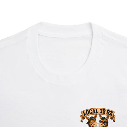 Jackass Division Local 32 oz. Tee — Funny Donkey Beer Crew T‑Shirt