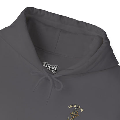 Navy Anchor Hoodie — "Local 32 oz. Deep Sea Division" Graphic Pullover