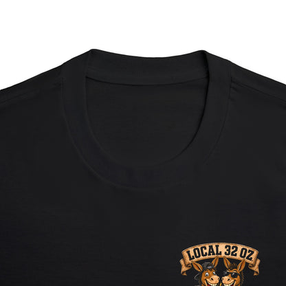 Jackass Division Local 32 oz. Tee — Funny Donkey Beer Crew T‑Shirt