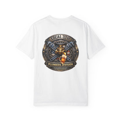 Plumbers Division T‑Shirt — "Local 32 oz." Vintage Plumbing Emblem