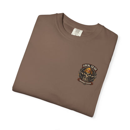 Local 32 oz. Roughneck Division T-Shirt — Skull Hard Hat Construction Tee
