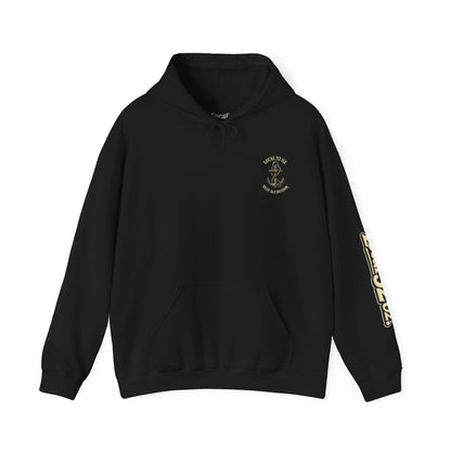 Navy Anchor Hoodie — "Local 32 oz. Deep Sea Division" Graphic Pullover