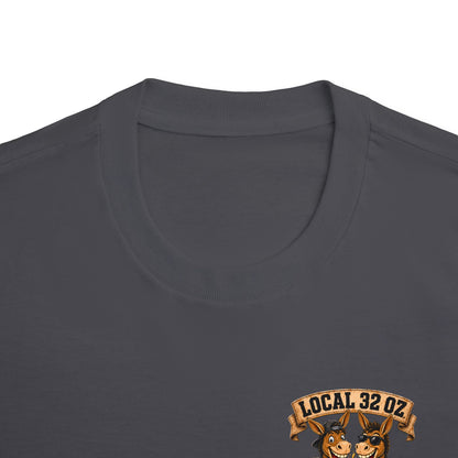 Jackass Division Local 32 oz. Tee — Funny Donkey Beer Crew T‑Shirt